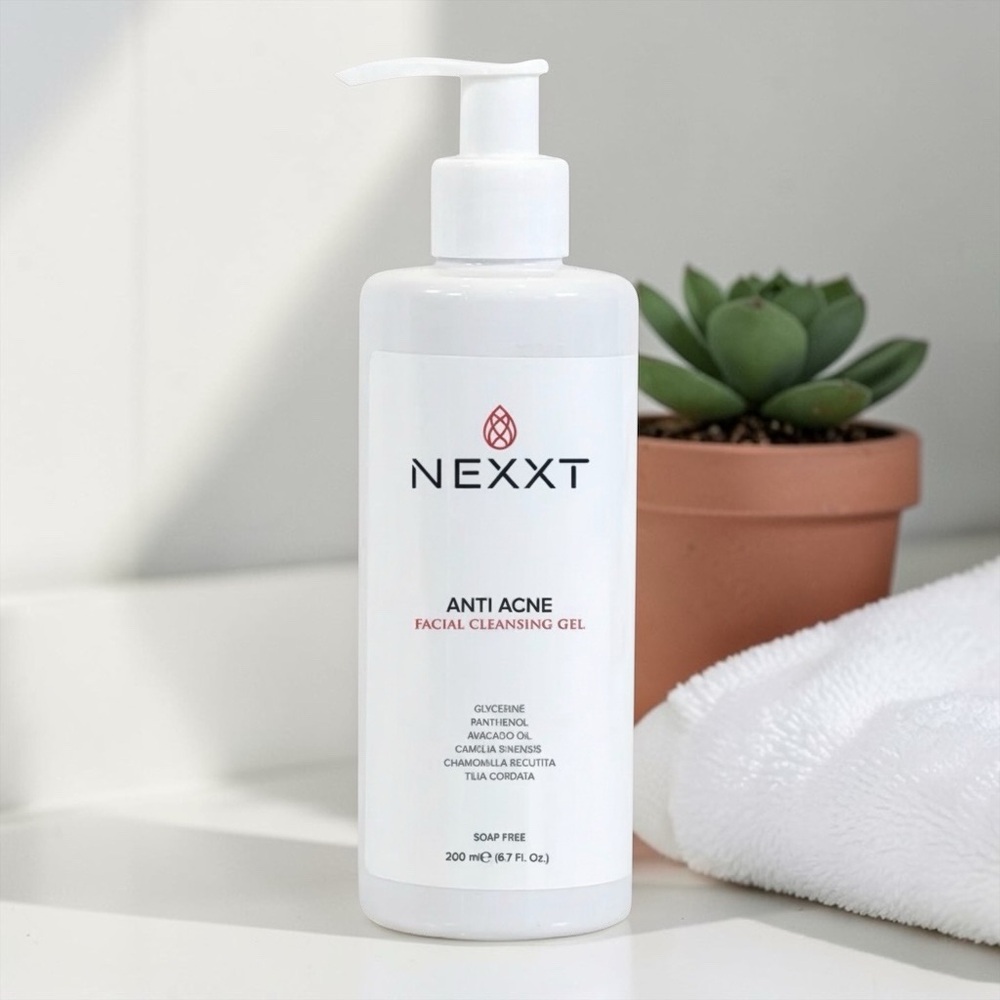 NEXXT Anti Acne Facial Cleansing Gel - White Pump Bottle - Picture 2 of 7